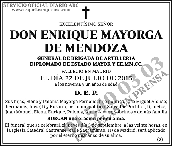 Enrique Mayorga de Mendoza
